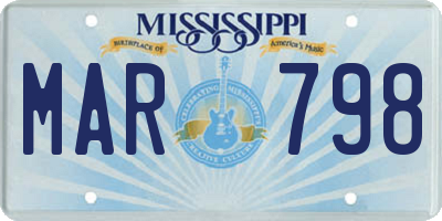 MS license plate MAR798