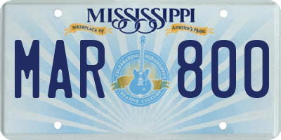 MS license plate MAR800