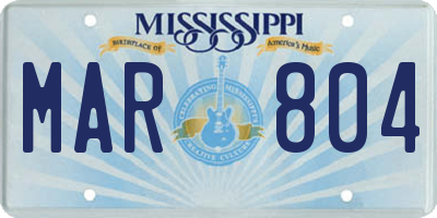 MS license plate MAR804
