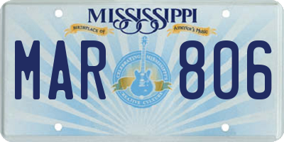 MS license plate MAR806