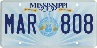 MS license plate MAR808