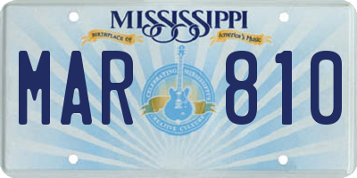 MS license plate MAR810