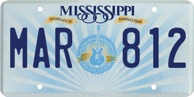 MS license plate MAR812