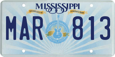 MS license plate MAR813