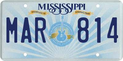 MS license plate MAR814