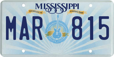 MS license plate MAR815