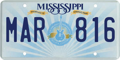 MS license plate MAR816