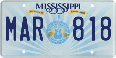 MS license plate MAR818