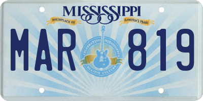 MS license plate MAR819
