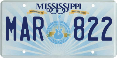 MS license plate MAR822