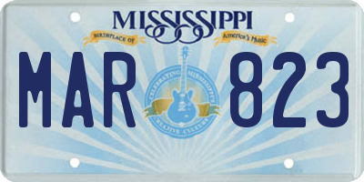 MS license plate MAR823