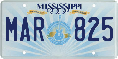 MS license plate MAR825