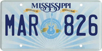 MS license plate MAR826