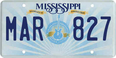 MS license plate MAR827