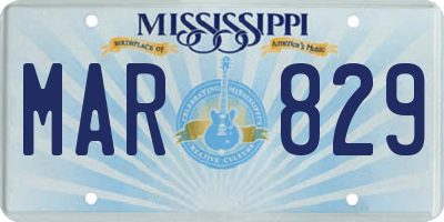 MS license plate MAR829