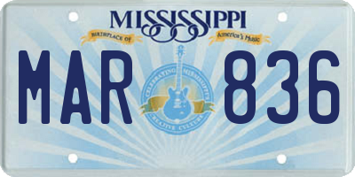 MS license plate MAR836