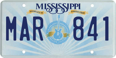 MS license plate MAR841