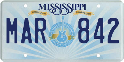 MS license plate MAR842