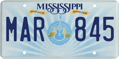 MS license plate MAR845