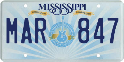 MS license plate MAR847