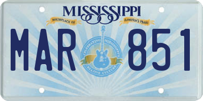 MS license plate MAR851