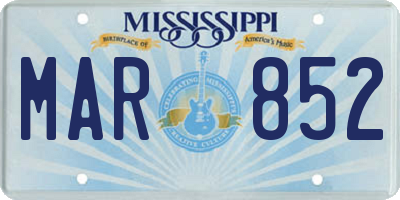 MS license plate MAR852