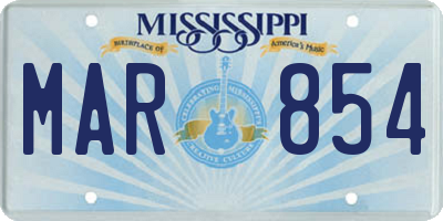 MS license plate MAR854