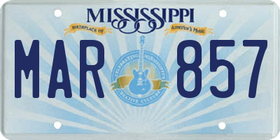MS license plate MAR857