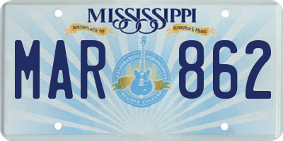 MS license plate MAR862