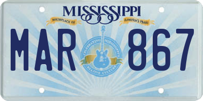 MS license plate MAR867