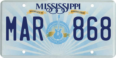 MS license plate MAR868