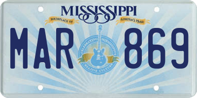 MS license plate MAR869