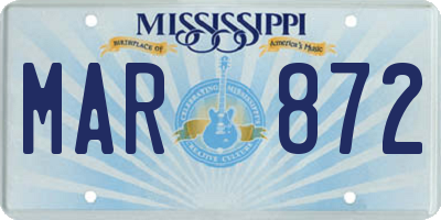MS license plate MAR872