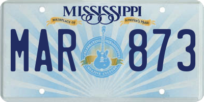 MS license plate MAR873