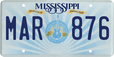 MS license plate MAR876