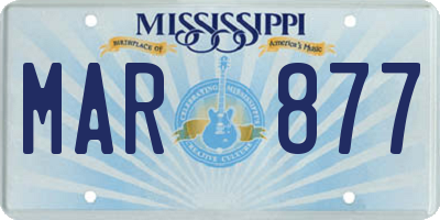 MS license plate MAR877