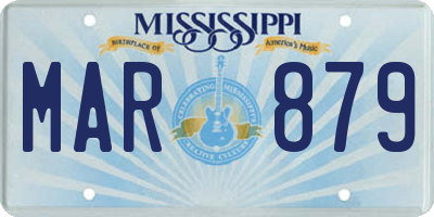 MS license plate MAR879