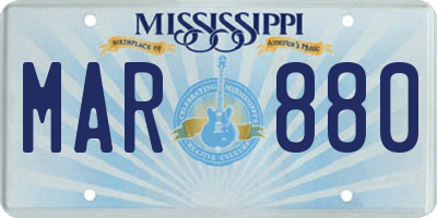 MS license plate MAR880