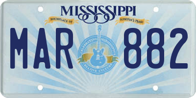 MS license plate MAR882