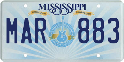 MS license plate MAR883