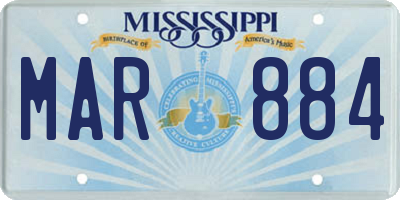 MS license plate MAR884