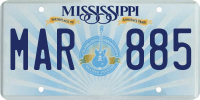 MS license plate MAR885