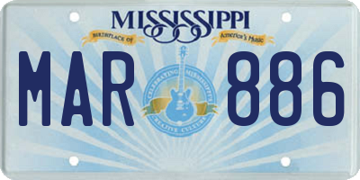 MS license plate MAR886