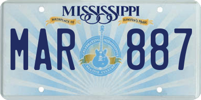 MS license plate MAR887