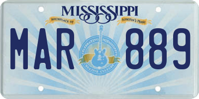 MS license plate MAR889