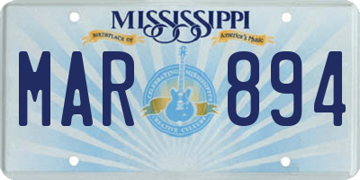 MS license plate MAR894