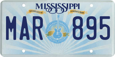 MS license plate MAR895