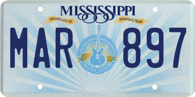 MS license plate MAR897