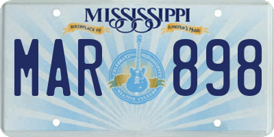 MS license plate MAR898