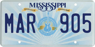 MS license plate MAR905